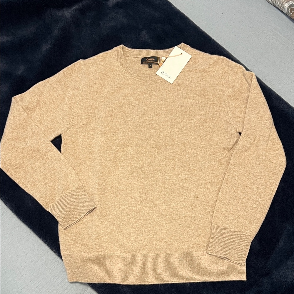 Quince Women's Tan Crewneck Sweater